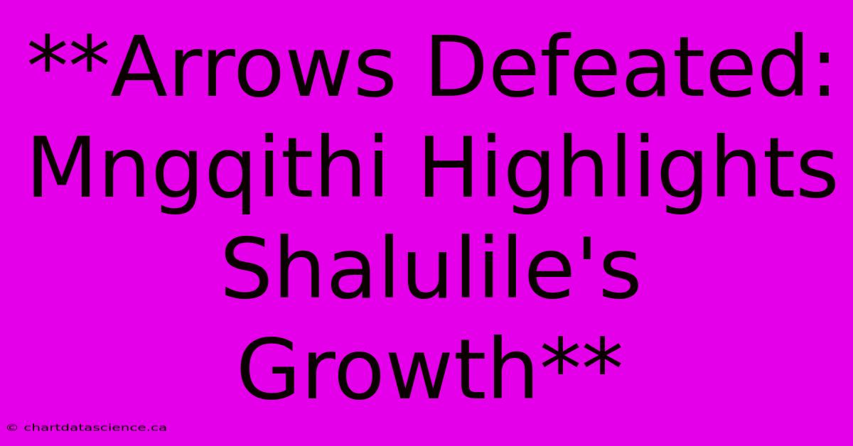 **Arrows Defeated: Mngqithi Highlights Shalulile's Growth** 