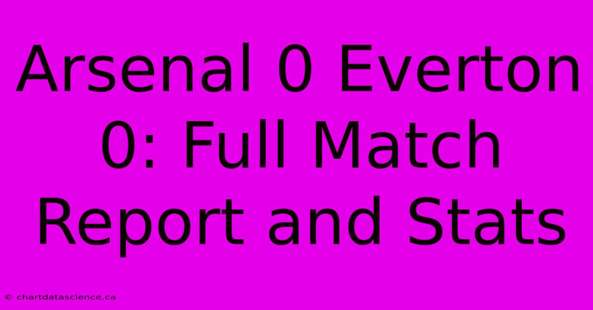 Arsenal 0 Everton 0: Full Match Report And Stats