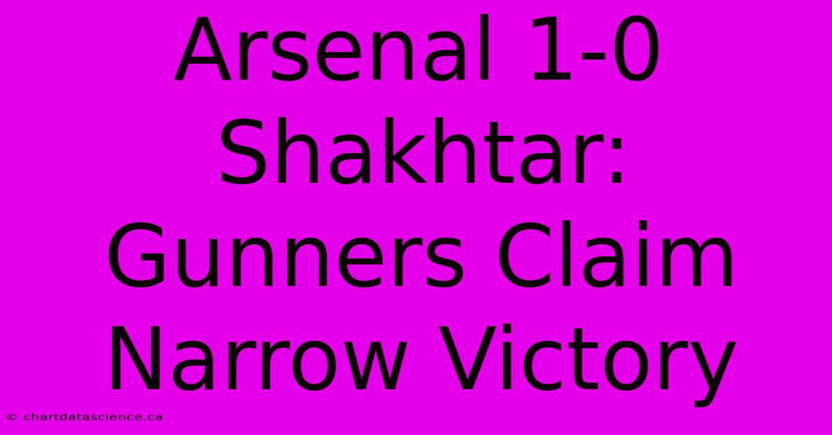 Arsenal 1-0 Shakhtar:  Gunners Claim Narrow Victory