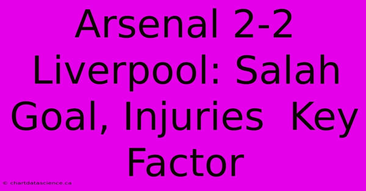 Arsenal 2-2 Liverpool: Salah Goal, Injuries  Key Factor 