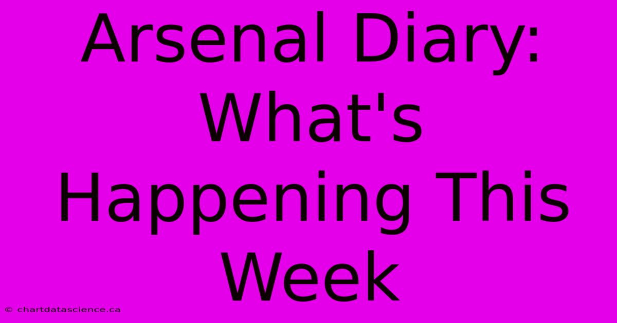 Arsenal Diary: What's Happening This Week