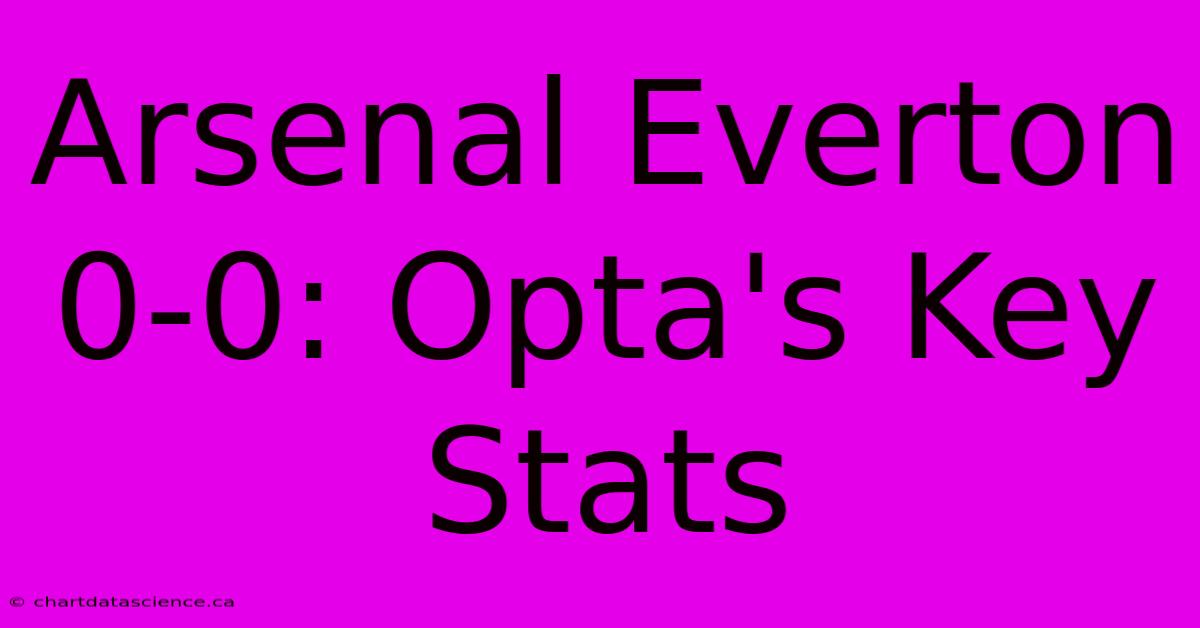 Arsenal Everton 0-0: Opta's Key Stats