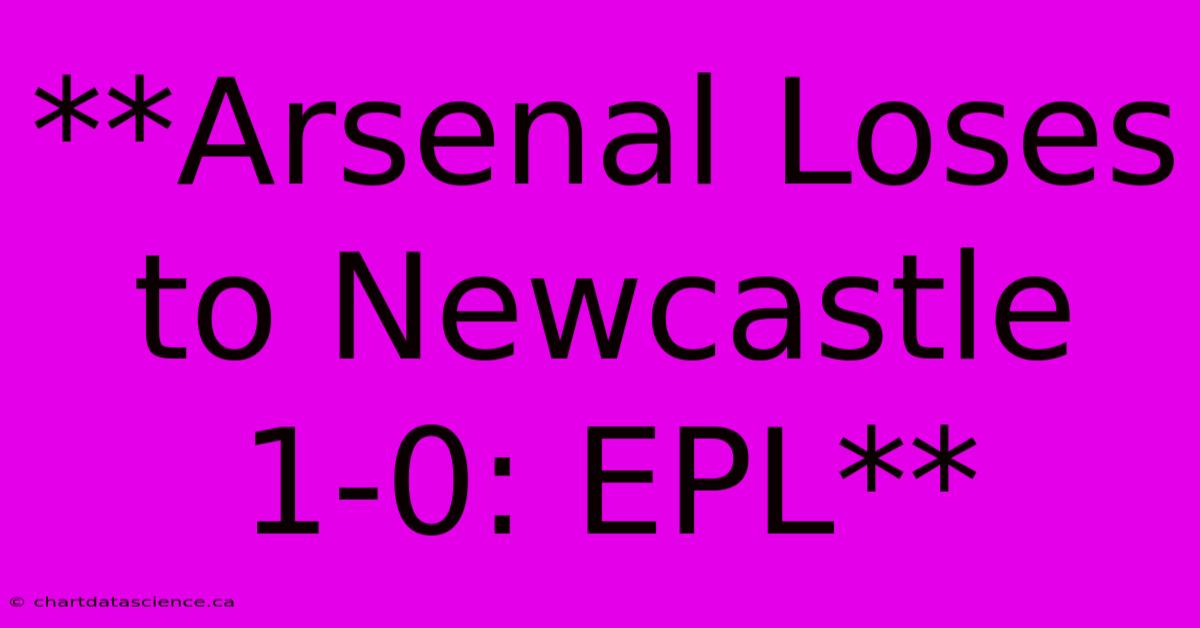 **Arsenal Loses To Newcastle 1-0: EPL** 