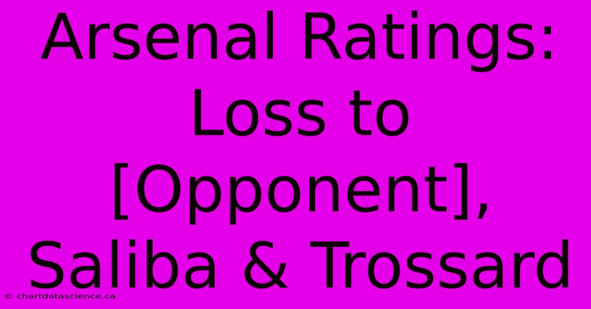 Arsenal Ratings: Loss To [Opponent], Saliba & Trossard