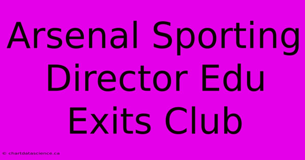 Arsenal Sporting Director Edu Exits Club 