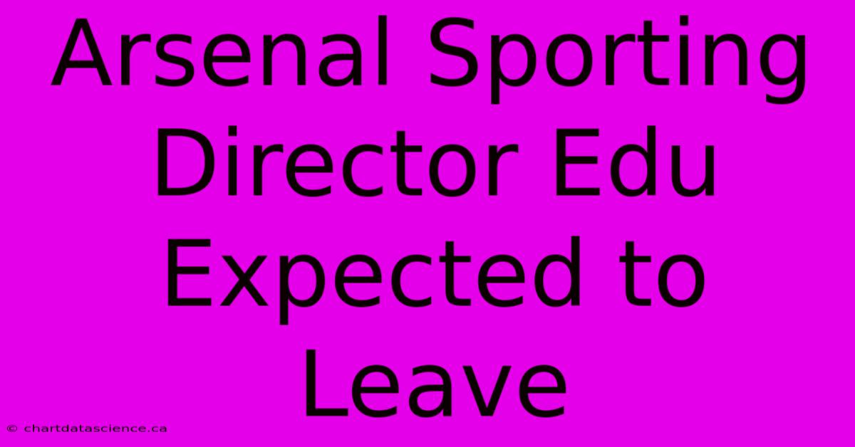 Arsenal Sporting Director Edu Expected To Leave