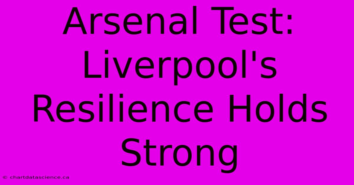 Arsenal Test: Liverpool's Resilience Holds Strong