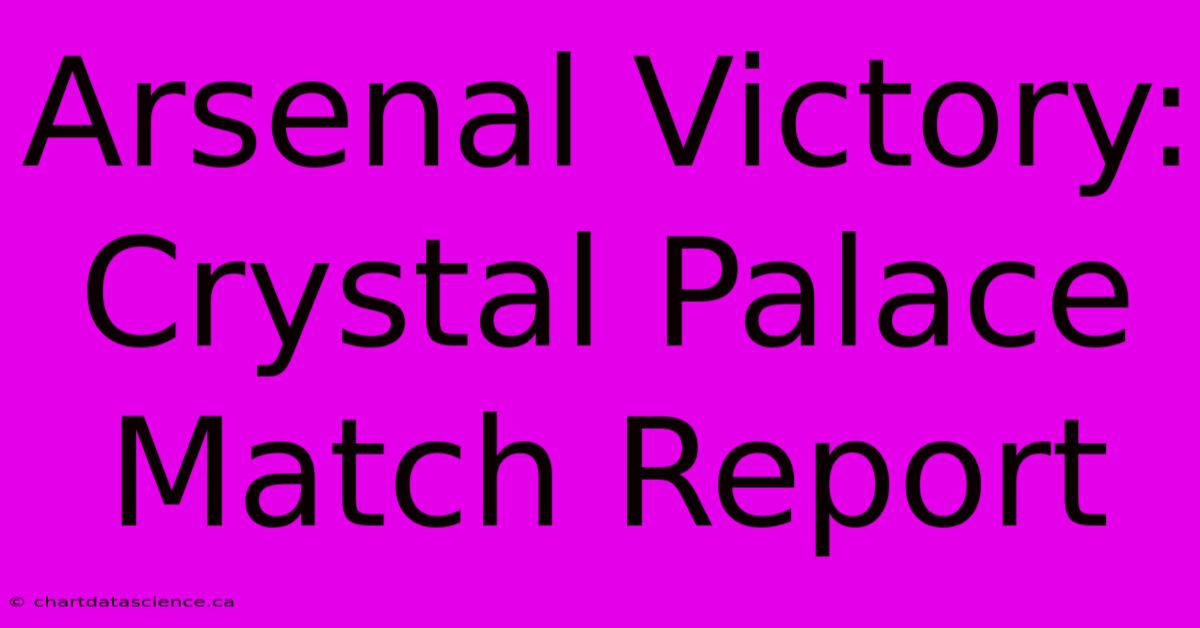 Arsenal Victory: Crystal Palace Match Report