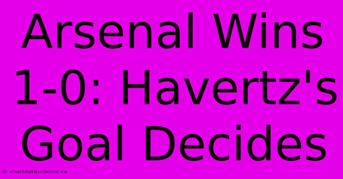 Arsenal Wins 1-0: Havertz's Goal Decides