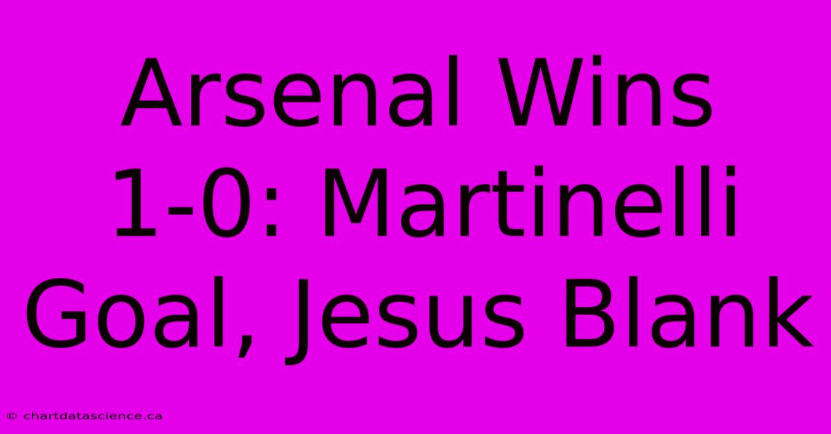 Arsenal Wins 1-0: Martinelli Goal, Jesus Blank