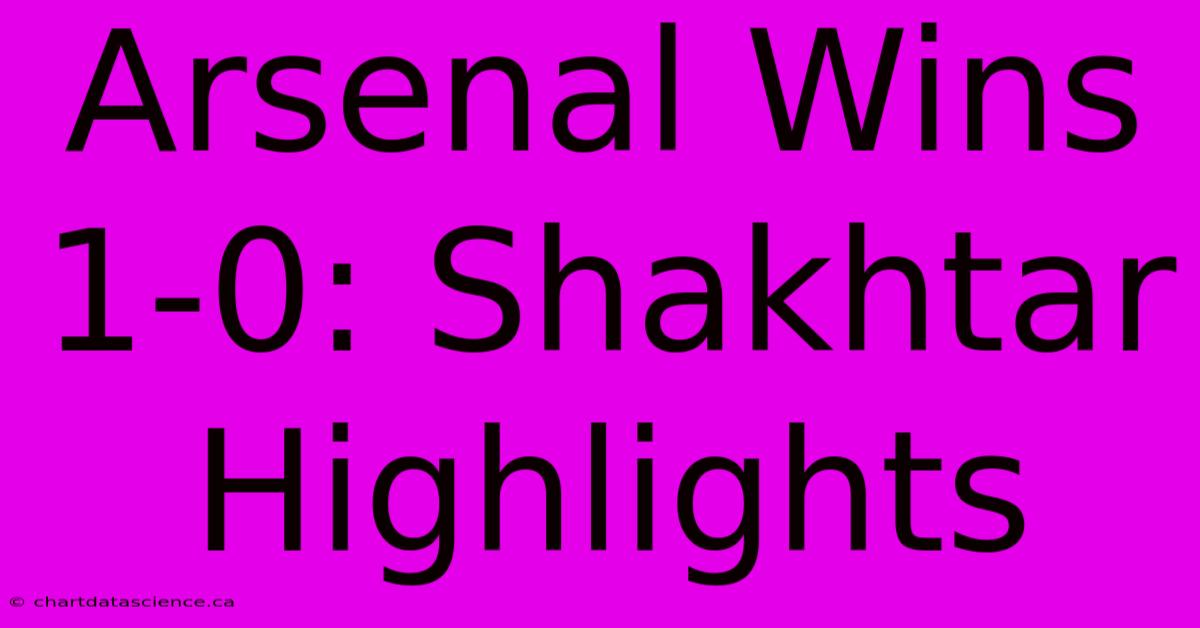 Arsenal Wins 1-0: Shakhtar Highlights