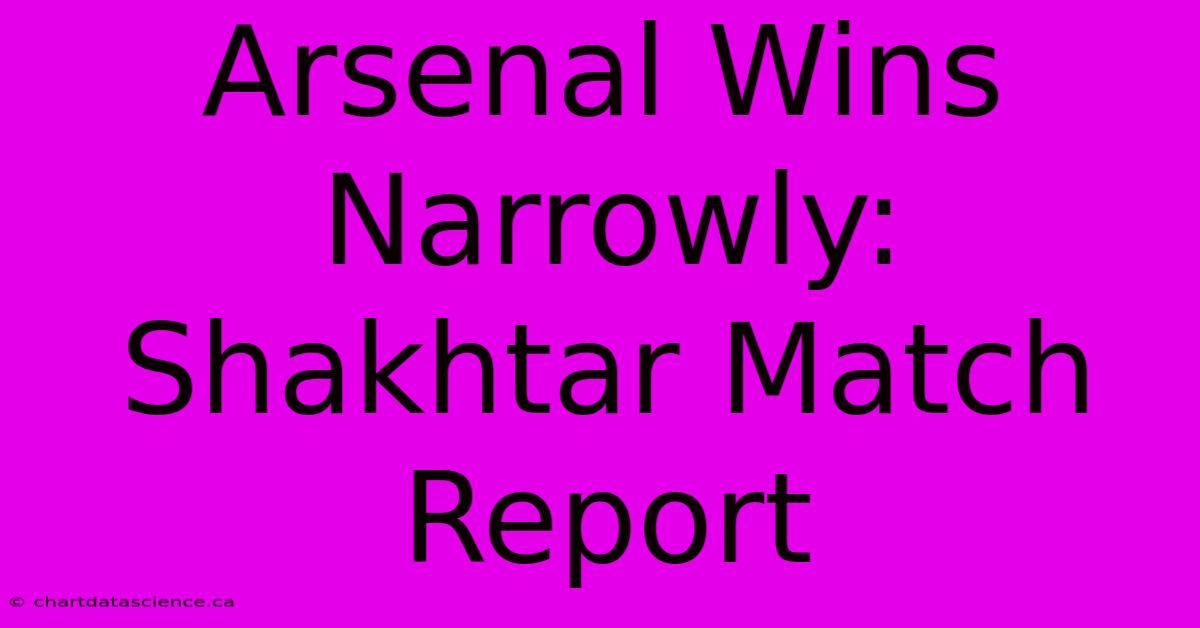 Arsenal Wins Narrowly: Shakhtar Match Report