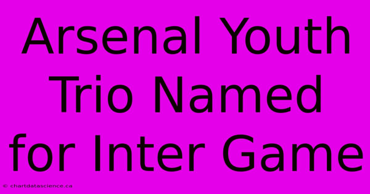 Arsenal Youth Trio Named For Inter Game 