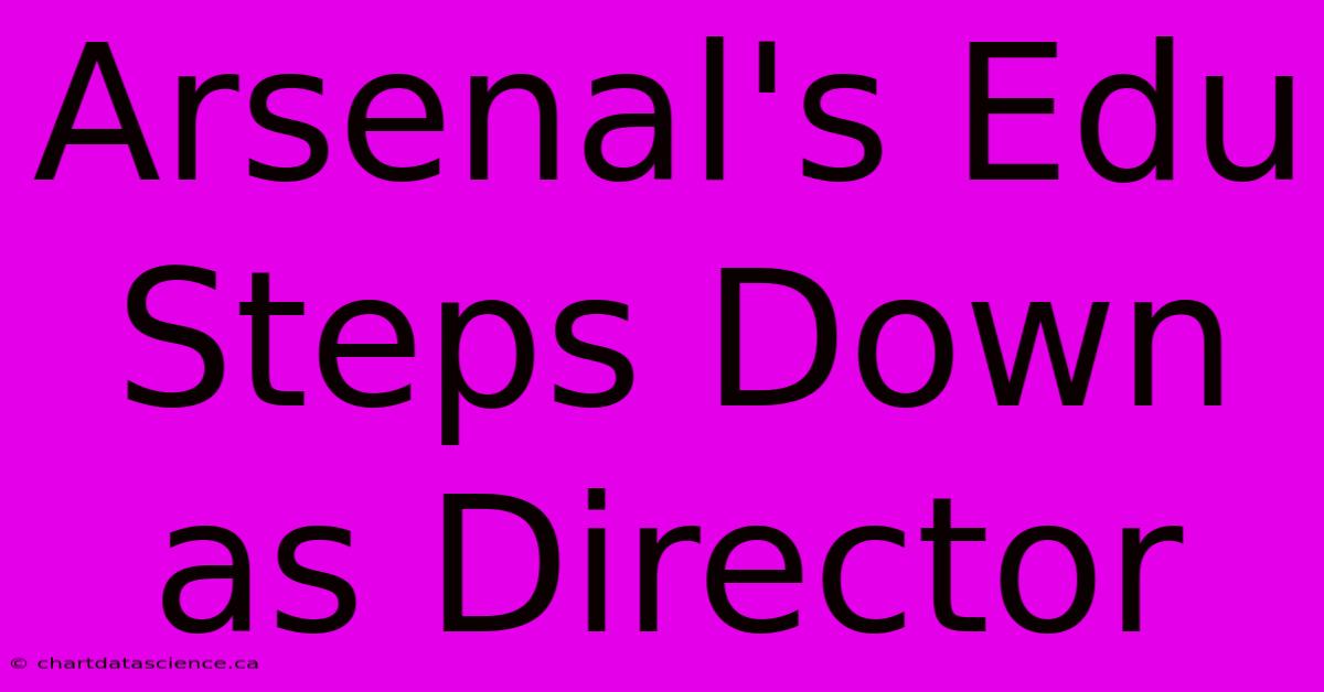 Arsenal's Edu Steps Down As Director