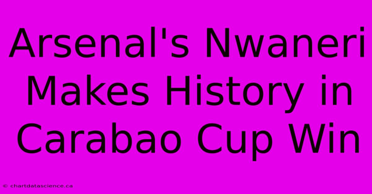 Arsenal's Nwaneri Makes History In Carabao Cup Win