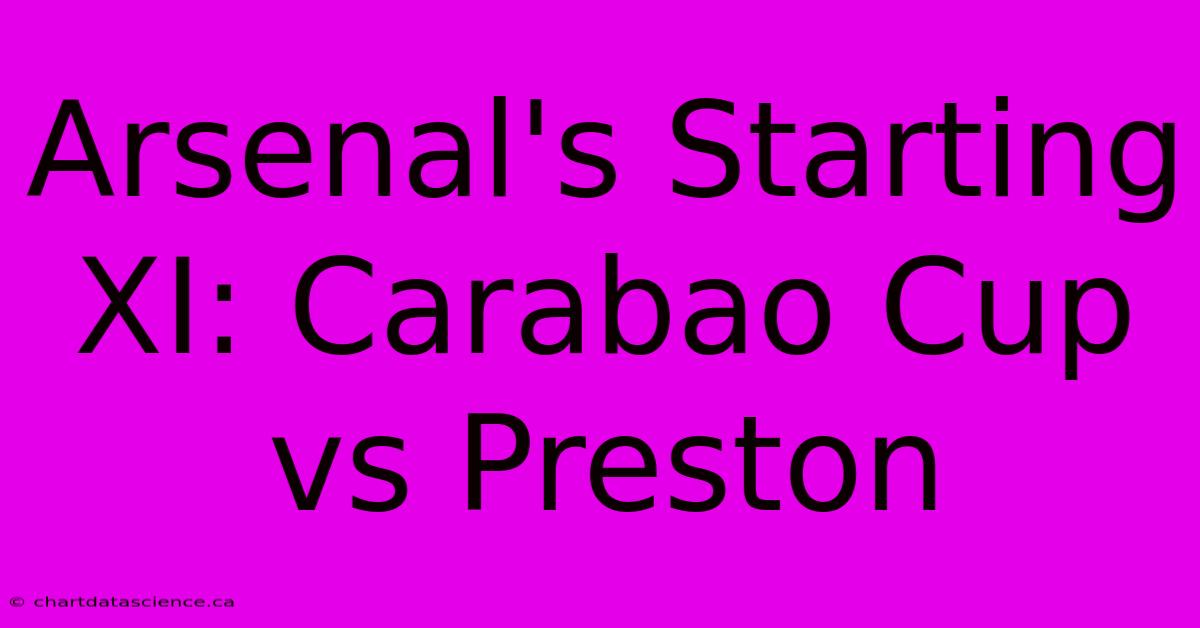 Arsenal's Starting XI: Carabao Cup Vs Preston 