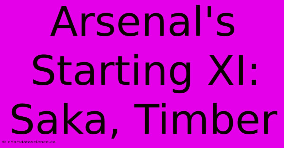 Arsenal's Starting XI: Saka, Timber