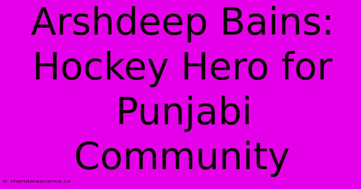 Arshdeep Bains: Hockey Hero For Punjabi Community