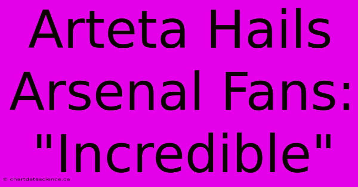 Arteta Hails Arsenal Fans: 