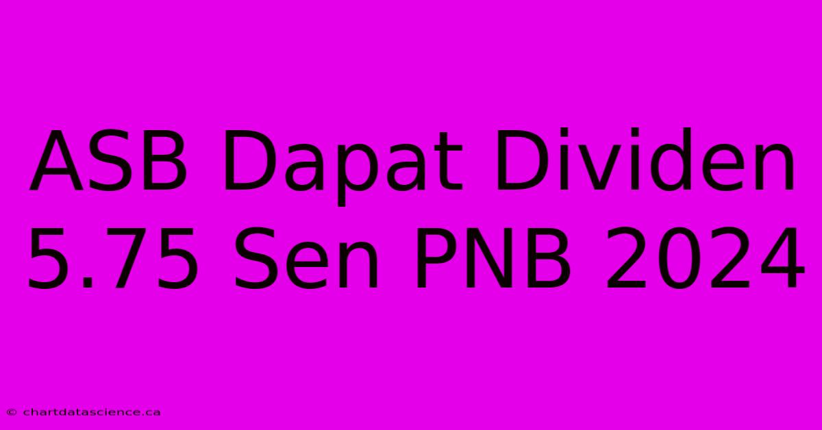 ASB Dapat Dividen 5.75 Sen PNB 2024