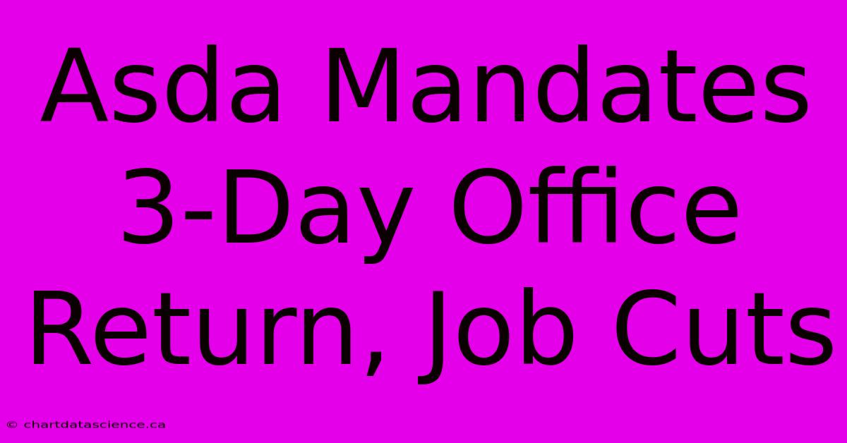 Asda Mandates 3-Day Office Return, Job Cuts