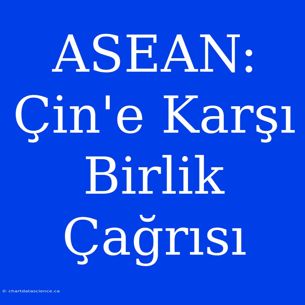 ASEAN: Çin'e Karşı Birlik Çağrısı