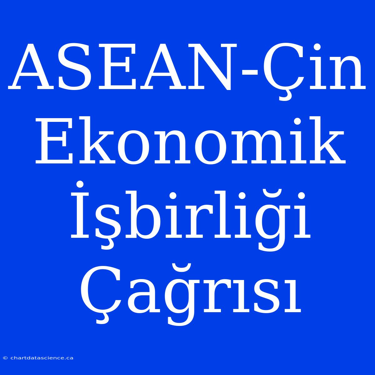 ASEAN-Çin Ekonomik İşbirliği Çağrısı