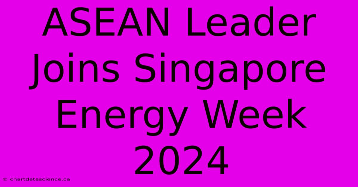 ASEAN Leader Joins Singapore Energy Week 2024