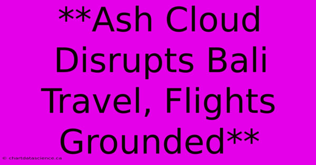 **Ash Cloud Disrupts Bali Travel, Flights Grounded**