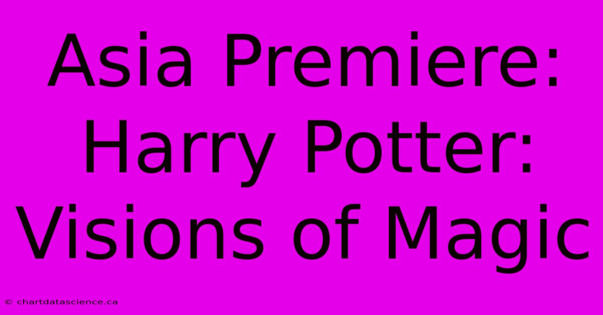 Asia Premiere: Harry Potter: Visions Of Magic