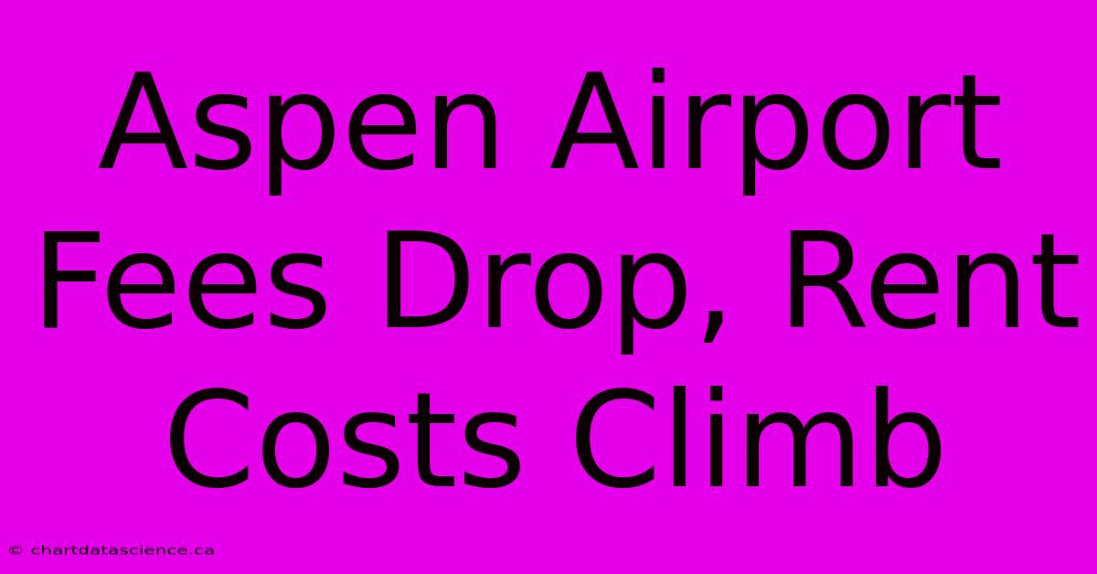 Aspen Airport Fees Drop, Rent Costs Climb