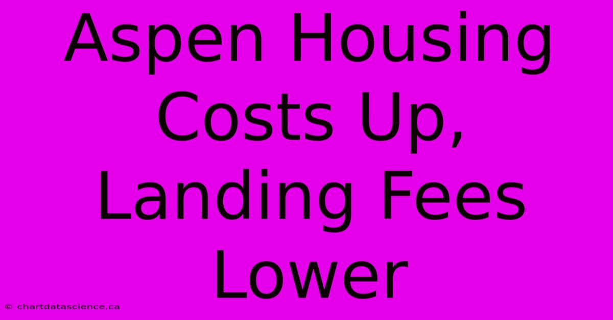 Aspen Housing Costs Up, Landing Fees Lower