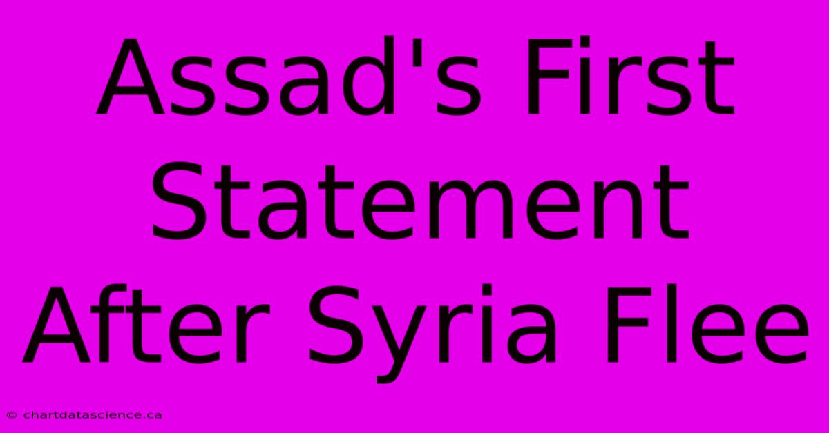 Assad's First Statement After Syria Flee