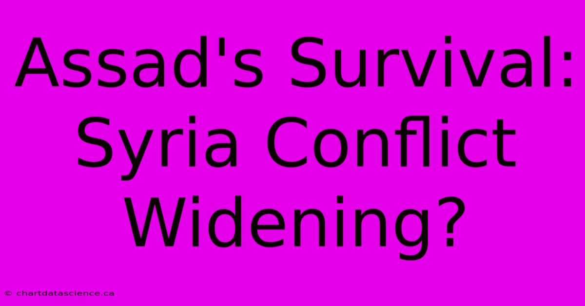 Assad's Survival: Syria Conflict Widening?