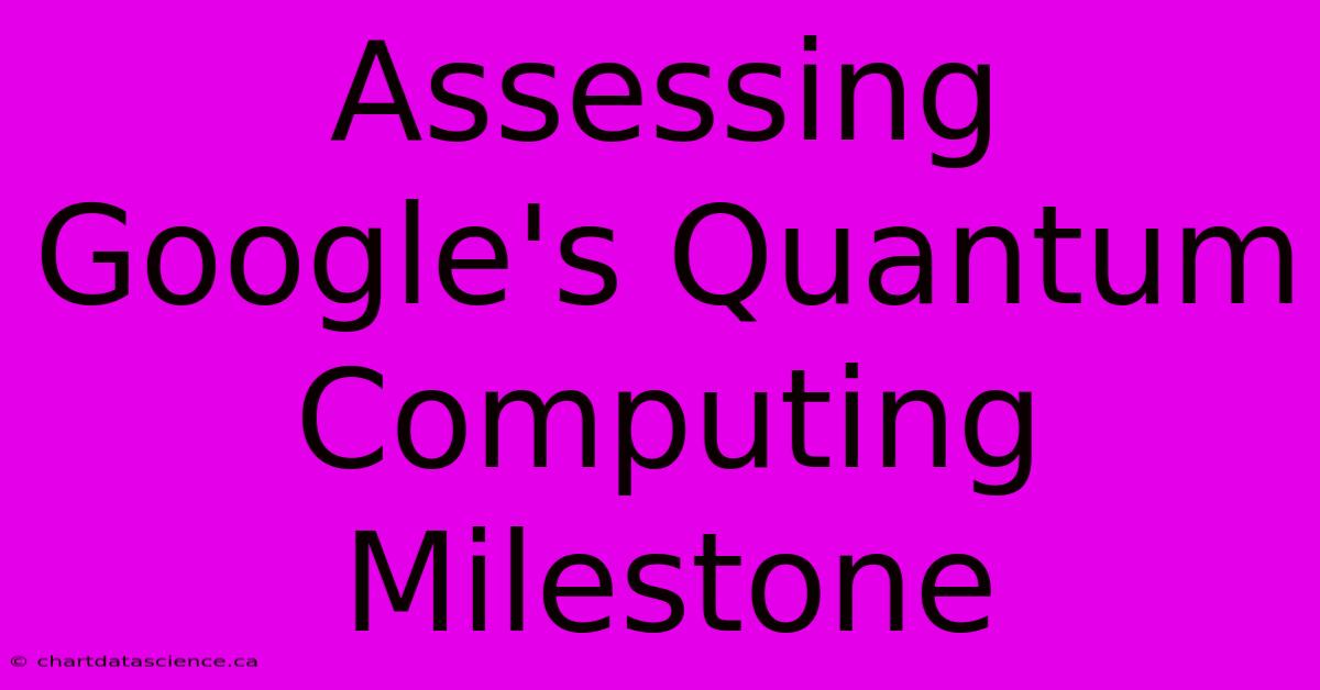 Assessing Google's Quantum Computing Milestone