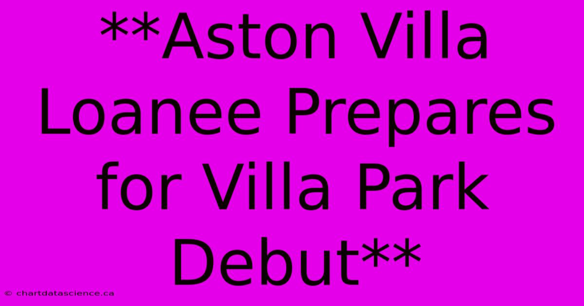 **Aston Villa Loanee Prepares For Villa Park Debut**