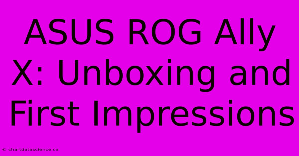 ASUS ROG Ally X: Unboxing And First Impressions