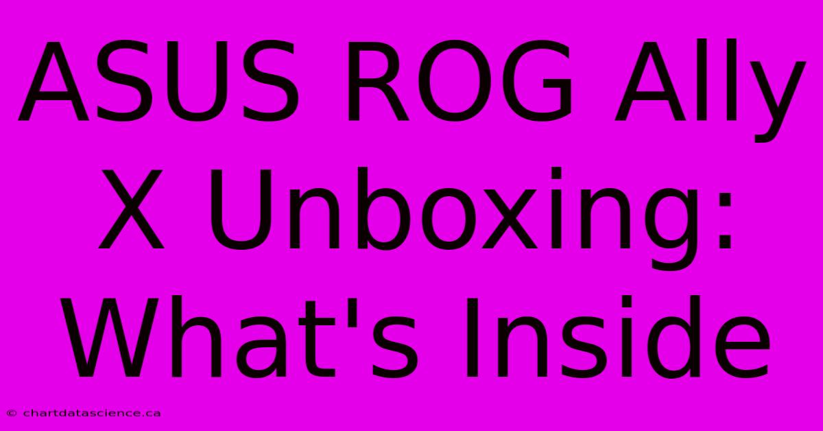 ASUS ROG Ally X Unboxing: What's Inside