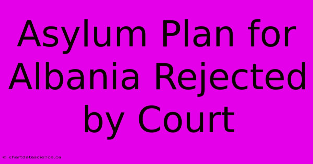 Asylum Plan For Albania Rejected By Court