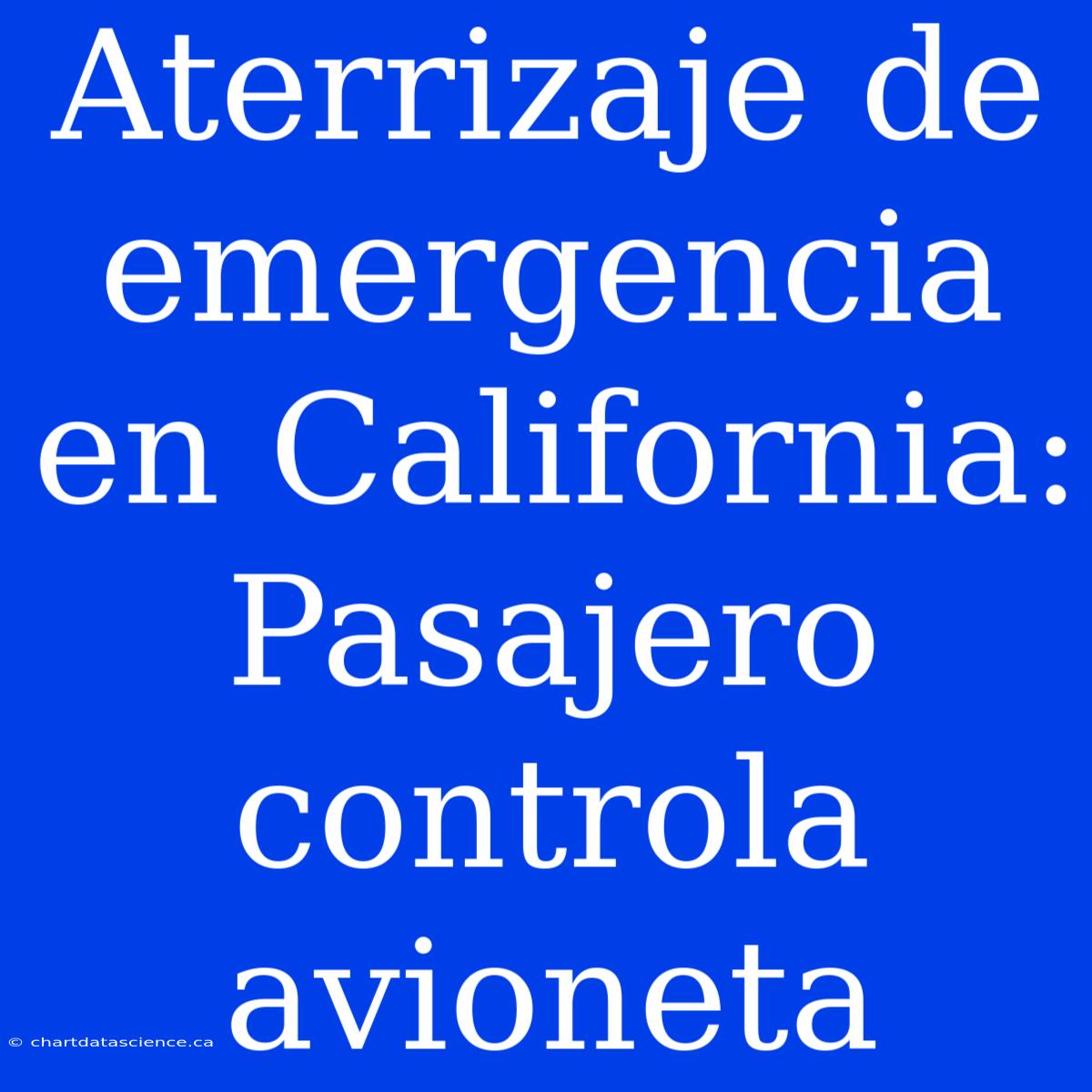 Aterrizaje De Emergencia En California: Pasajero Controla Avioneta