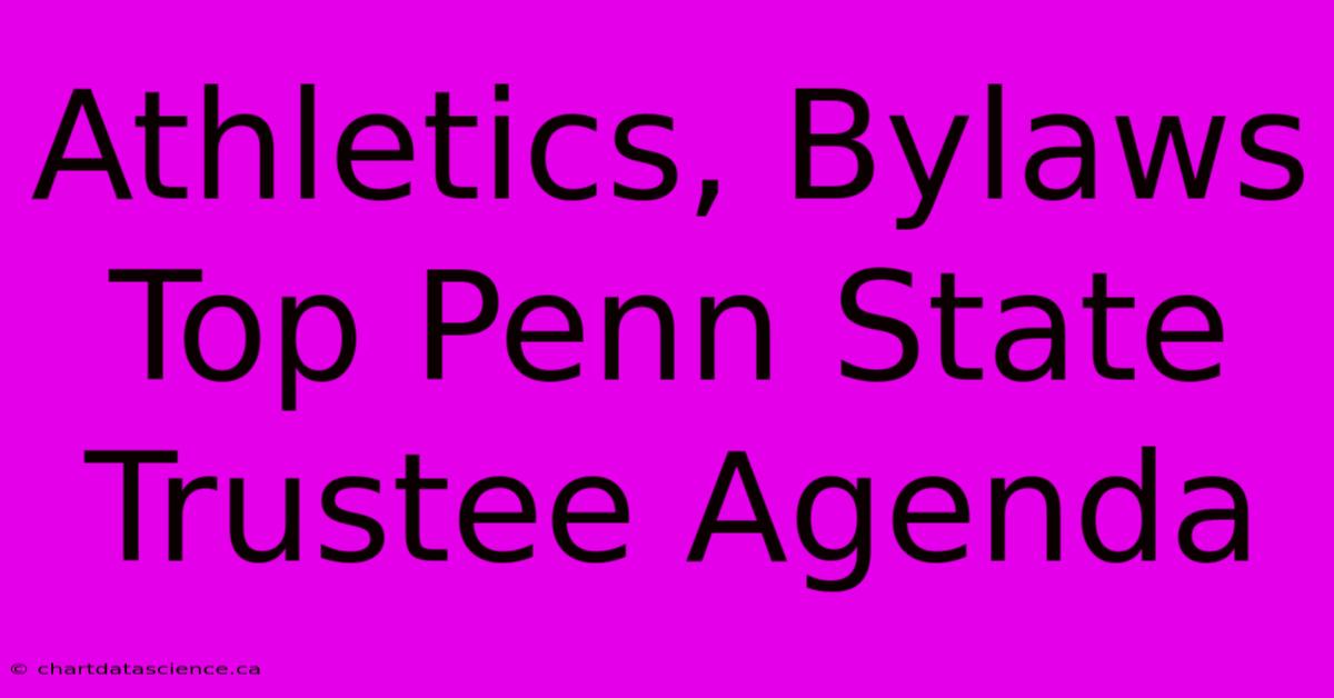 Athletics, Bylaws Top Penn State Trustee Agenda