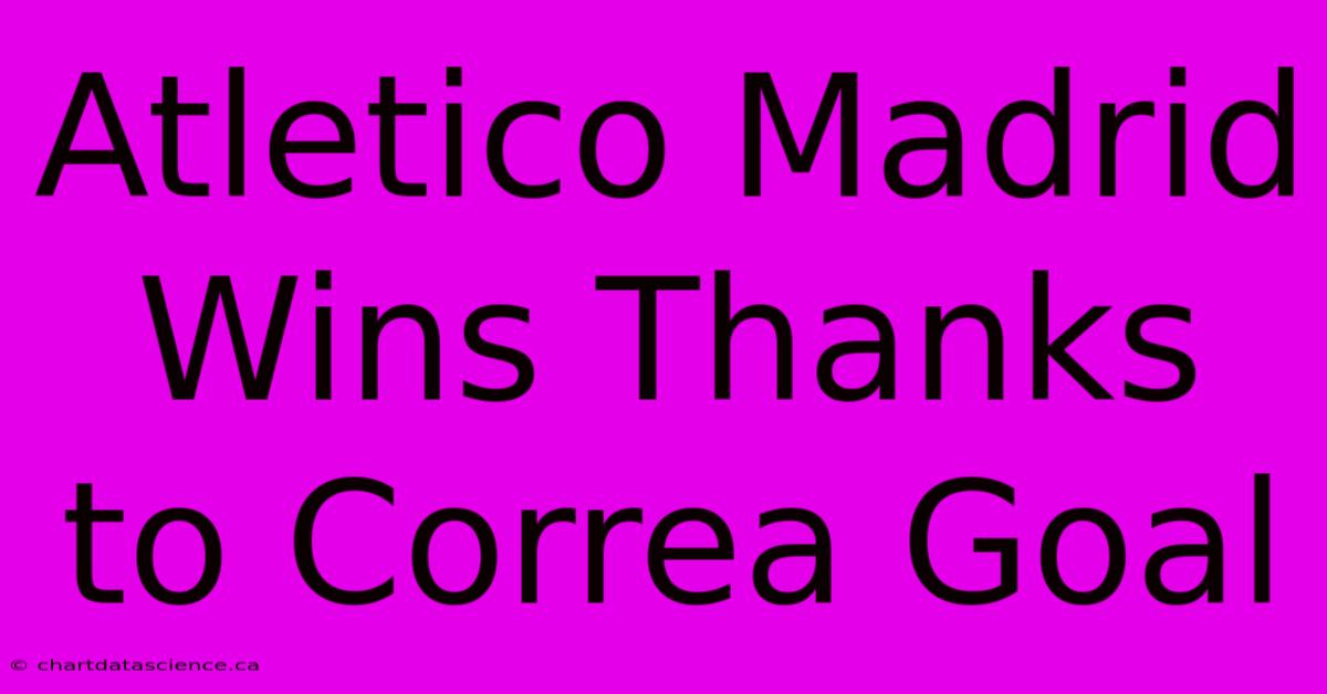 Atletico Madrid Wins Thanks To Correa Goal