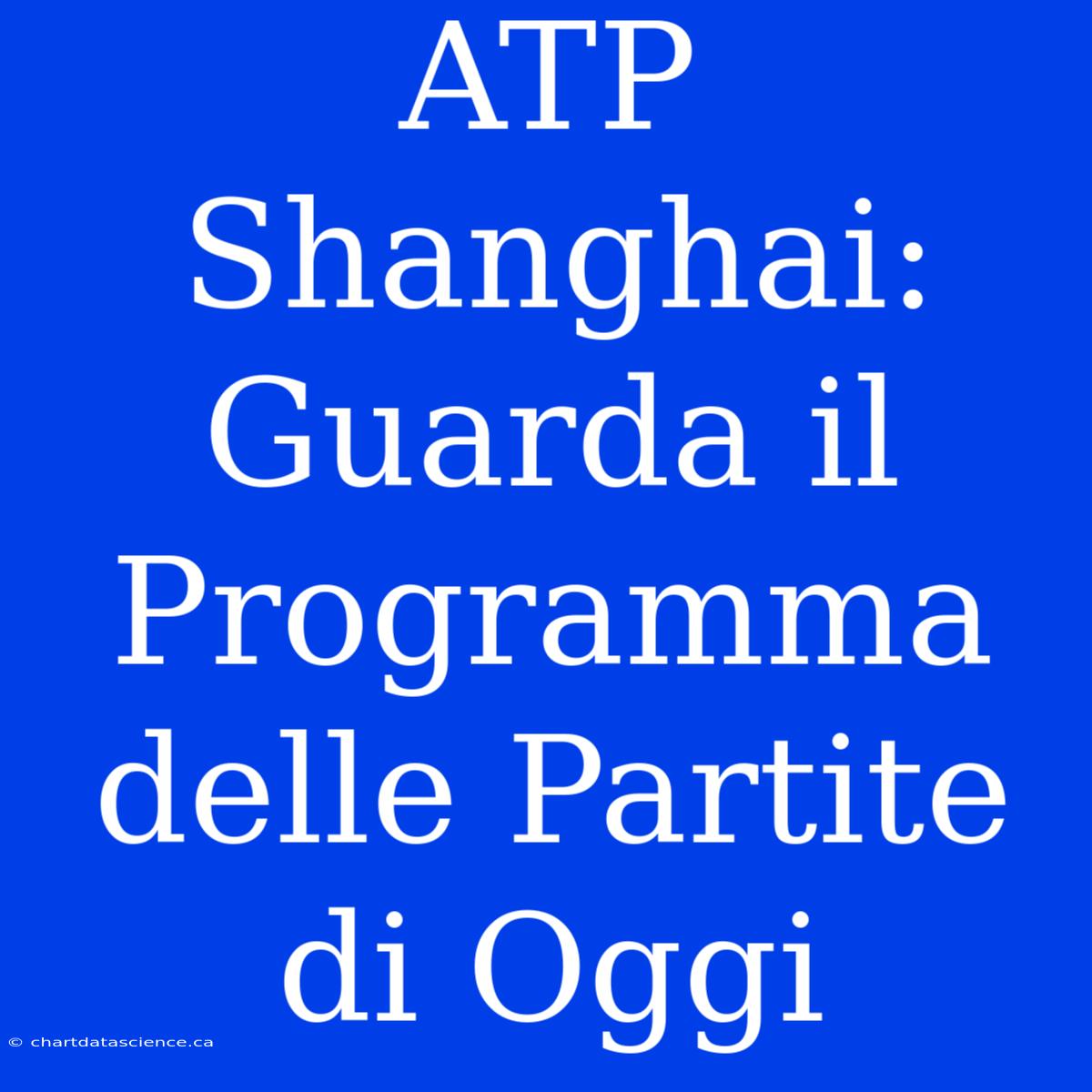 ATP Shanghai: Guarda Il Programma Delle Partite Di Oggi