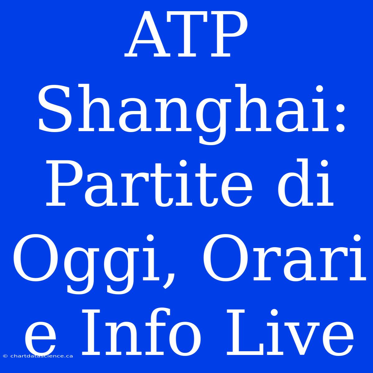 ATP Shanghai: Partite Di Oggi, Orari E Info Live