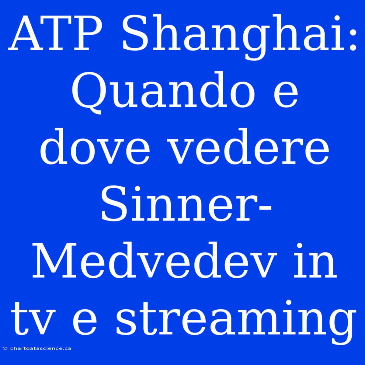 ATP Shanghai: Quando E Dove Vedere Sinner-Medvedev In Tv E Streaming