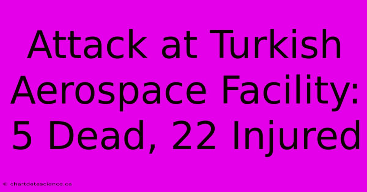 Attack At Turkish Aerospace Facility: 5 Dead, 22 Injured