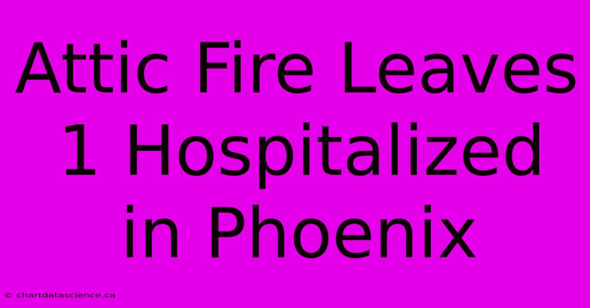 Attic Fire Leaves 1 Hospitalized In Phoenix