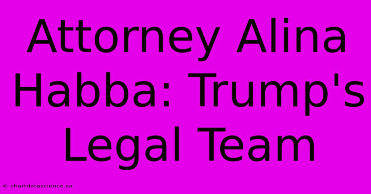 Attorney Alina Habba: Trump's Legal Team