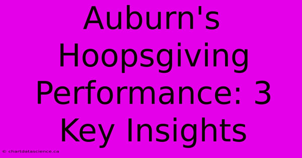 Auburn's Hoopsgiving Performance: 3 Key Insights