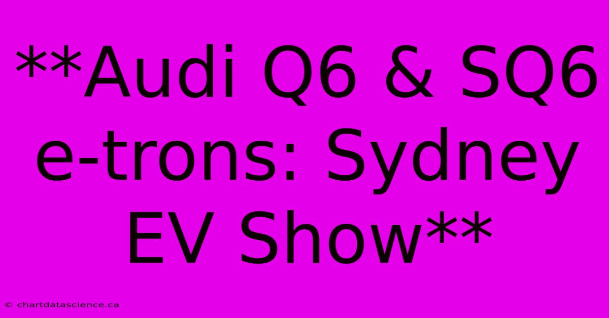 **Audi Q6 & SQ6 E-trons: Sydney EV Show** 